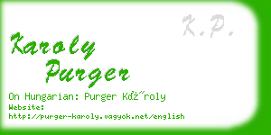 karoly purger business card